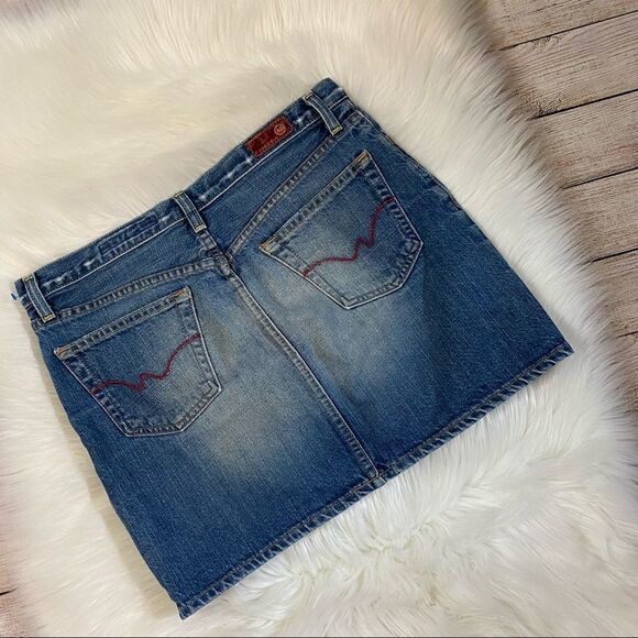 AG Adriano Goldschmied Blue Denim Mini Skirt - Picture 4 of 8